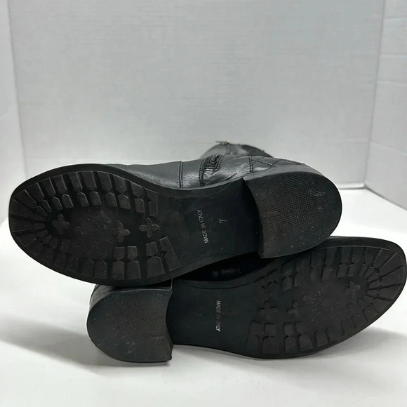 Aquatalia Boots Leather Tall Riding Quilted Horse Bit Side Zip Up Black Size 7 - Picture 10 of 12